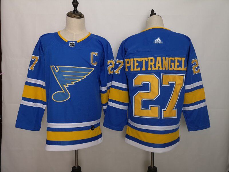 Men's St. Louis Blues #27 Alex Pietrangelo Blue Stitched NHL Jersey